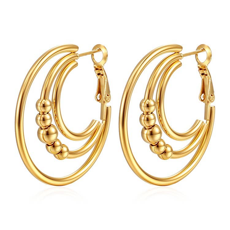 18K WATERPROOF TARNISH FREE HOOP EARRINGS
