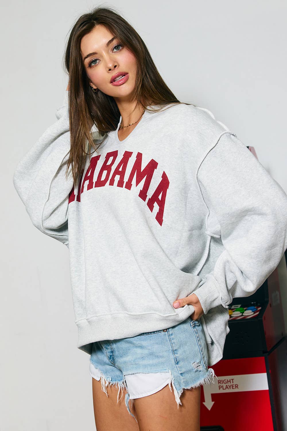 IT3097-AL | 'Alabama/AL' Reversible Oversized Pullover