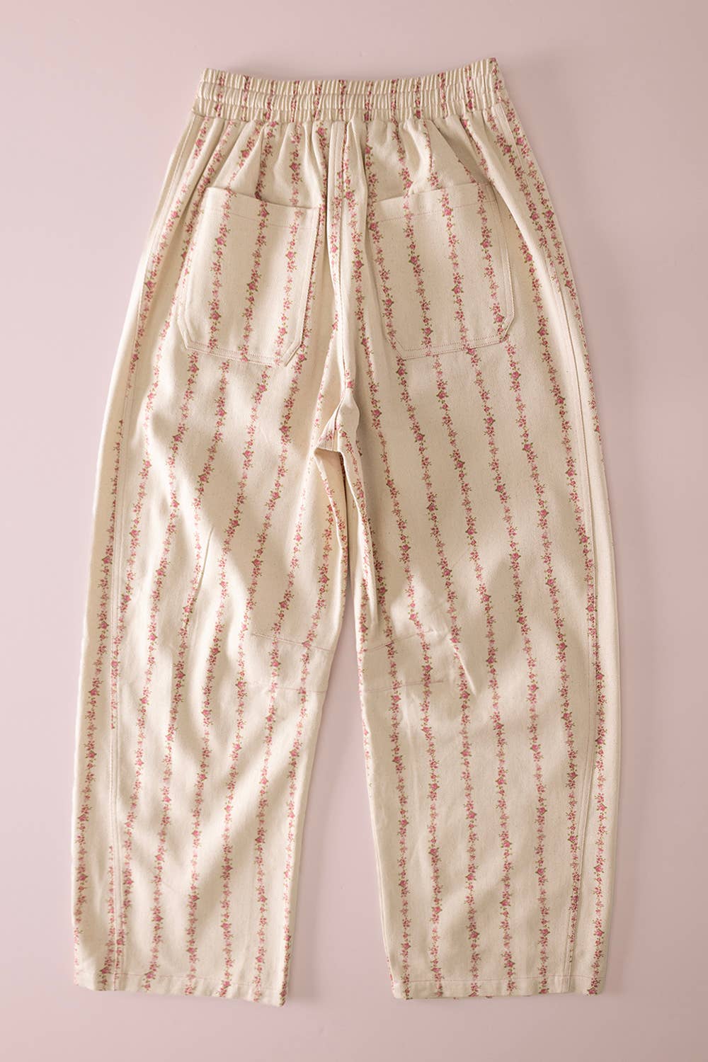 Floral Print Barrel Pants