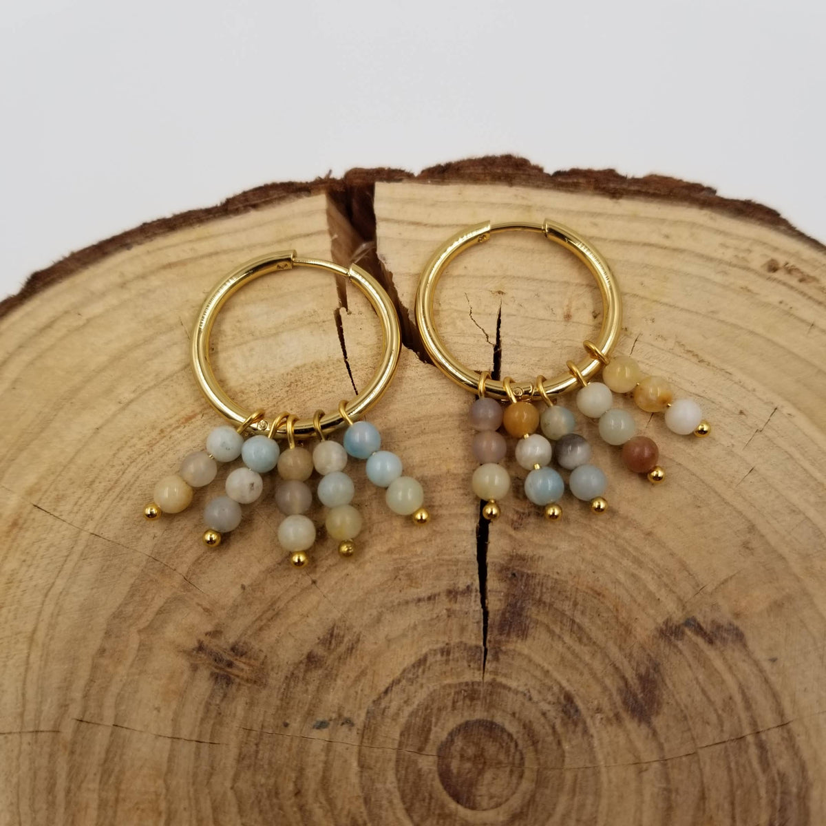 Connecting Amazonite Beads Natural Stone Earrings