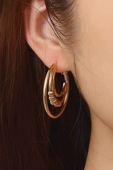 18K WATERPROOF TARNISH FREE HOOP EARRINGS