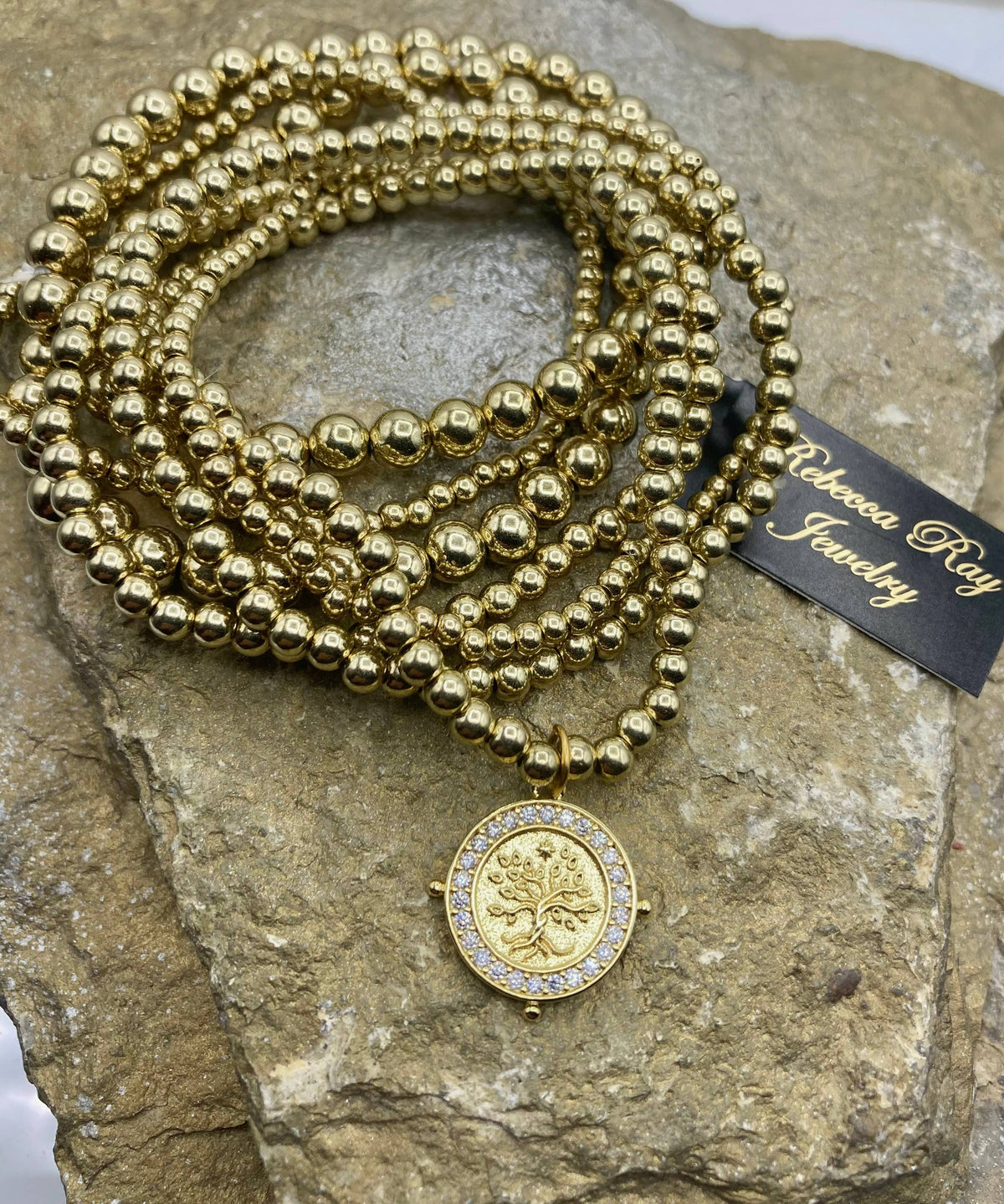 Tree of Life Gold Charm Bracelet