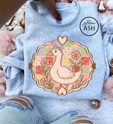 Light Blue Patchwork Goose T-shirt