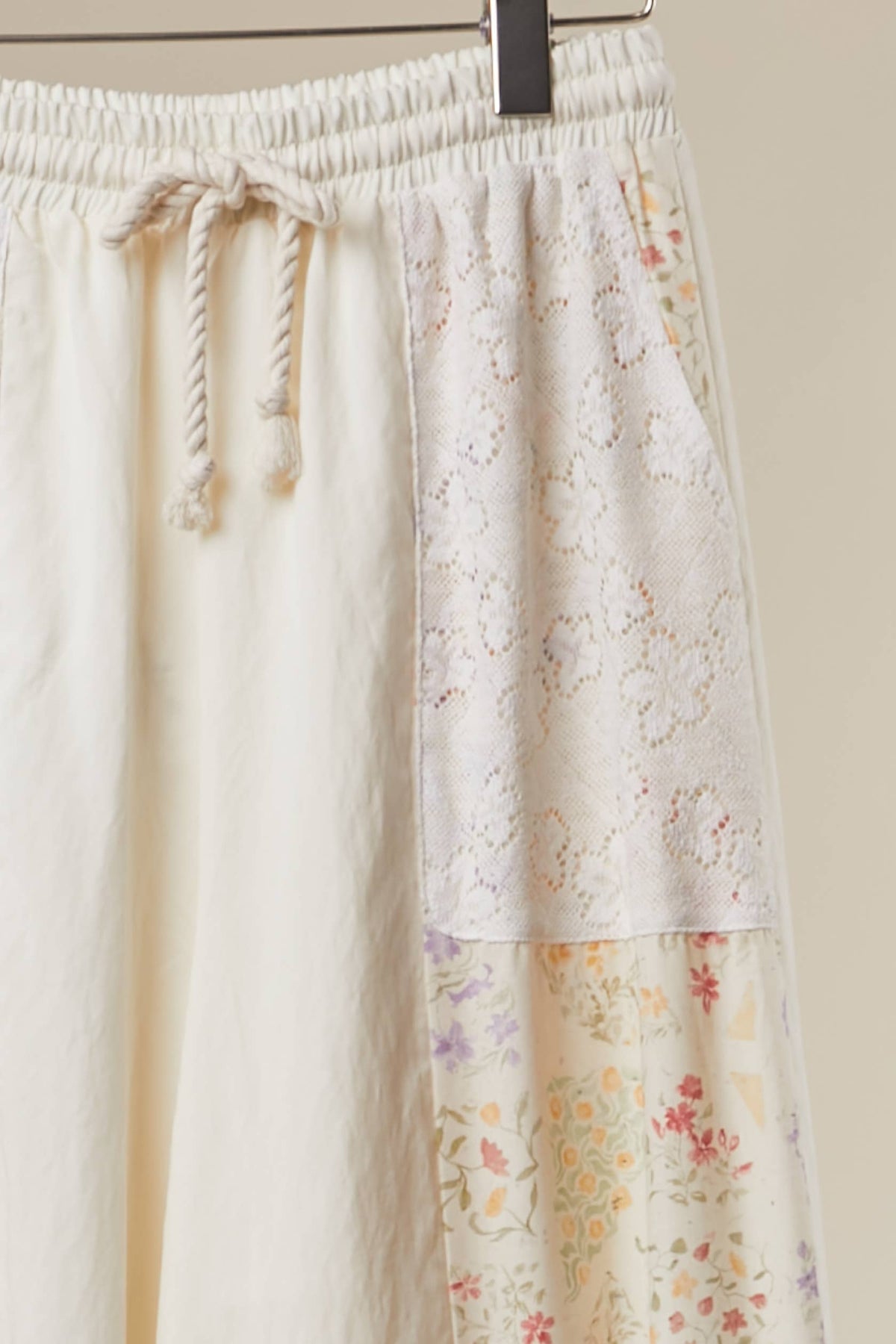 Floral Patchwork Ruffle Pants