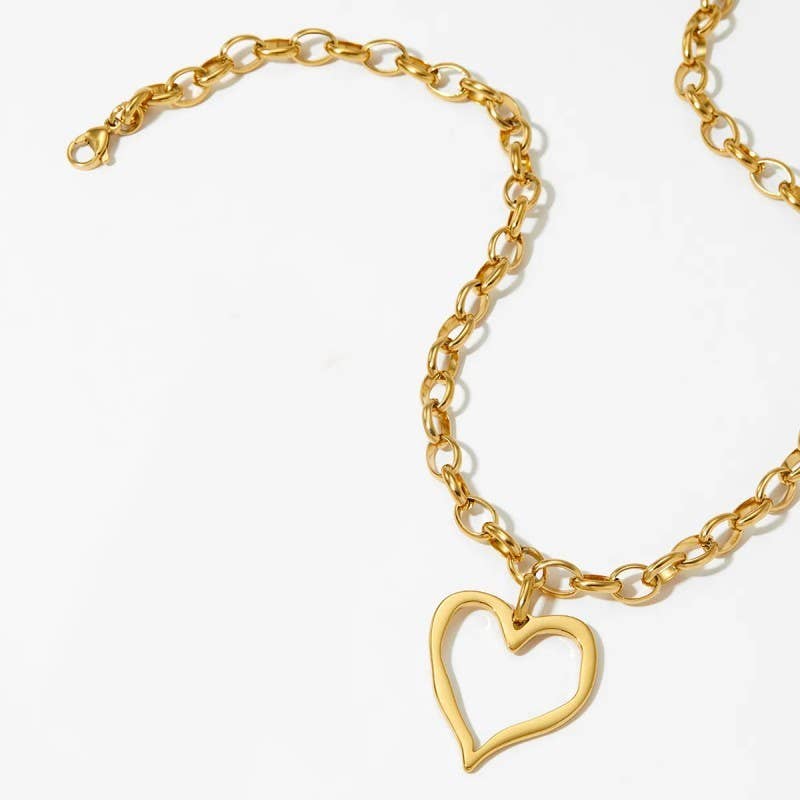 18K TARNISH FREE HEART NECKLACE