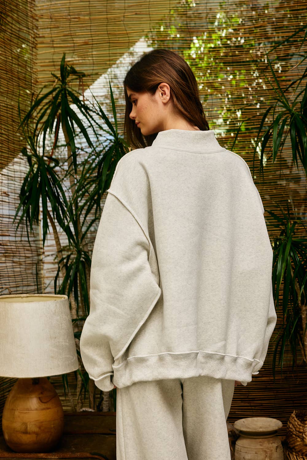 IT2594E-MERRYW | "MERRY" Varsity Mock Neck Sweatshirt