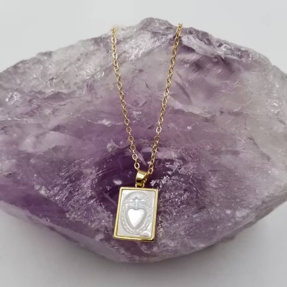 Sacred Heart of Jesus Shell Necklace