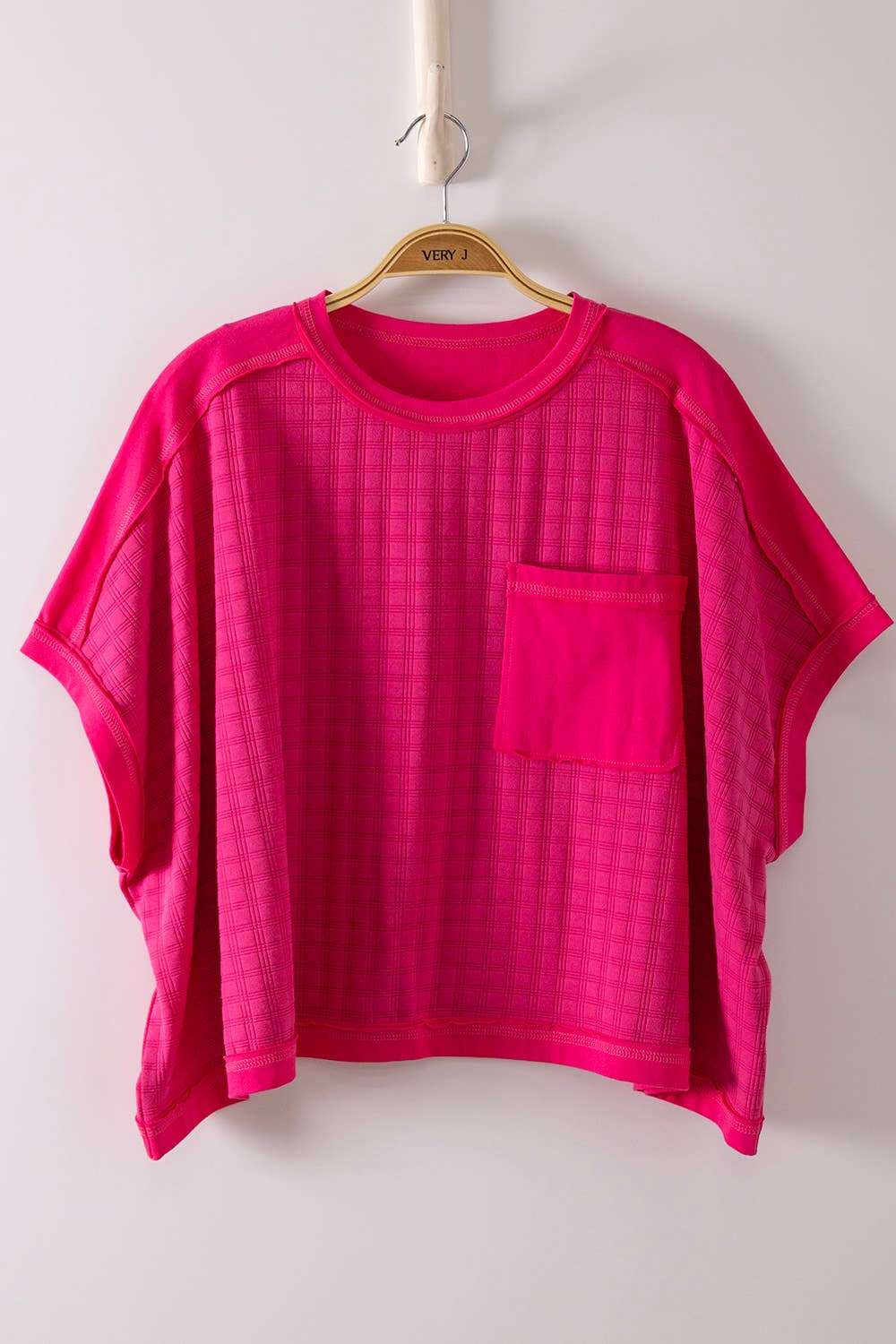 Dolman Sleeve Textured Knit Casual Top Plus