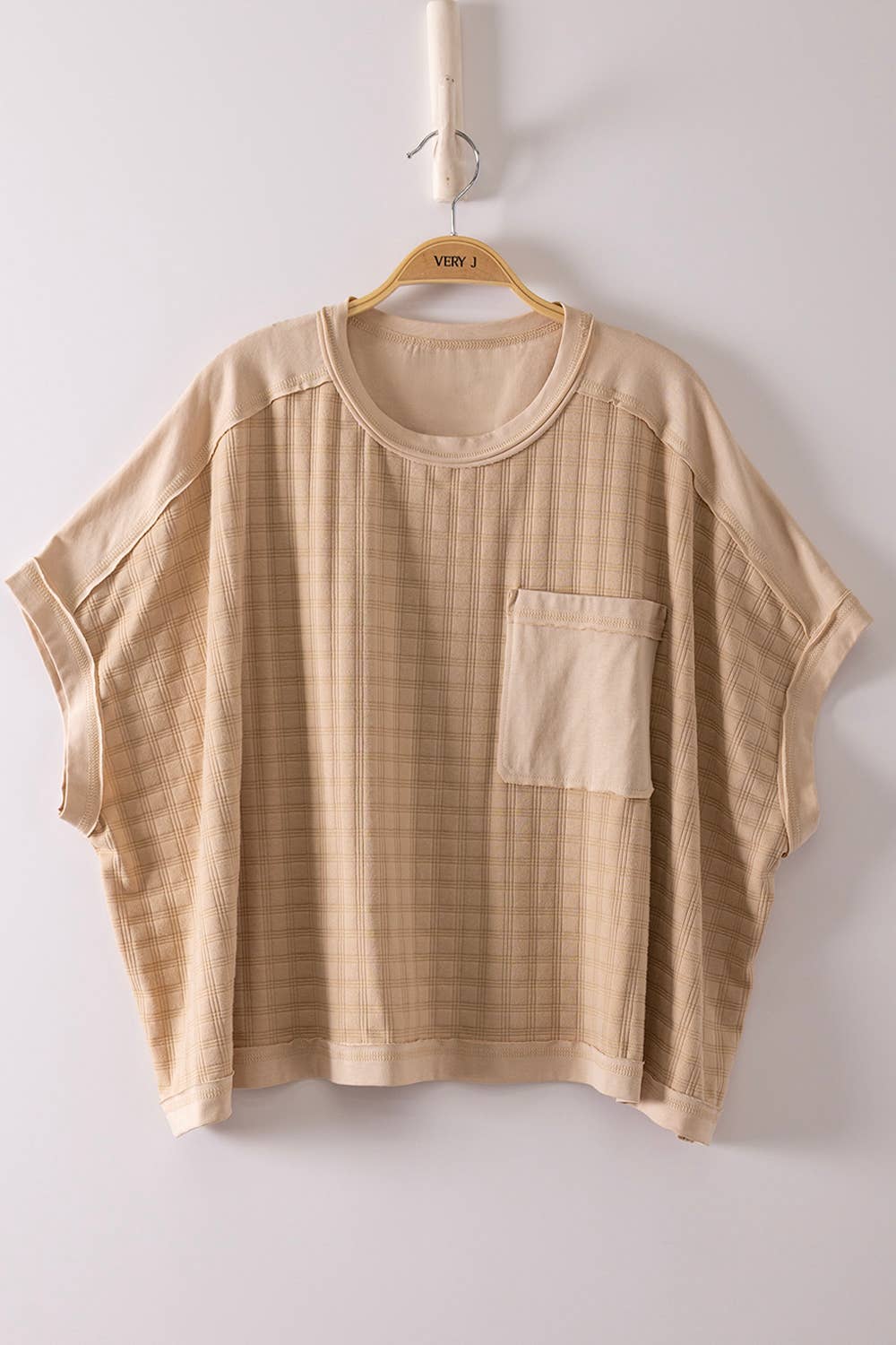 Dolman Sleeve Textured Knit Casual Top