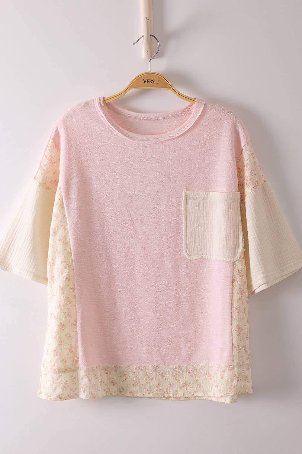 Oversized Mixed Media Knit Top