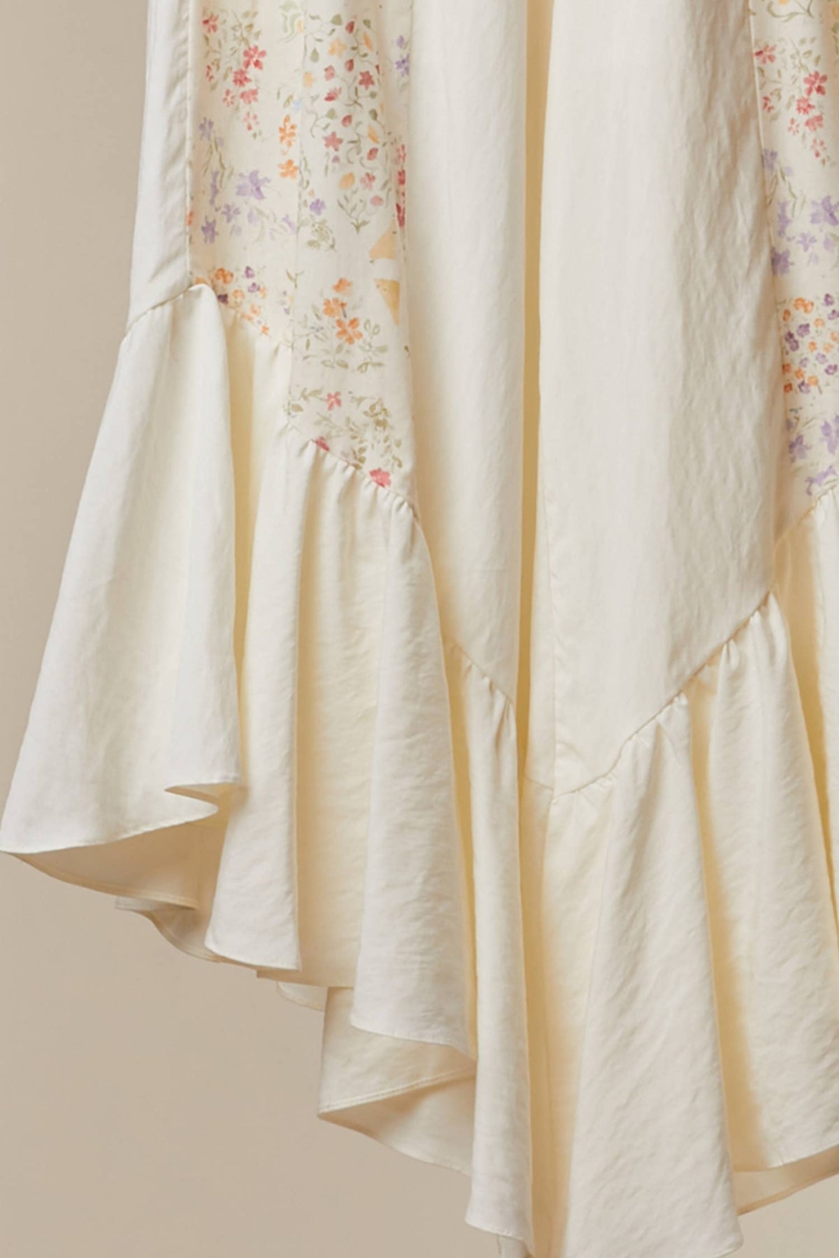 Floral Patchwork Ruffle Pants