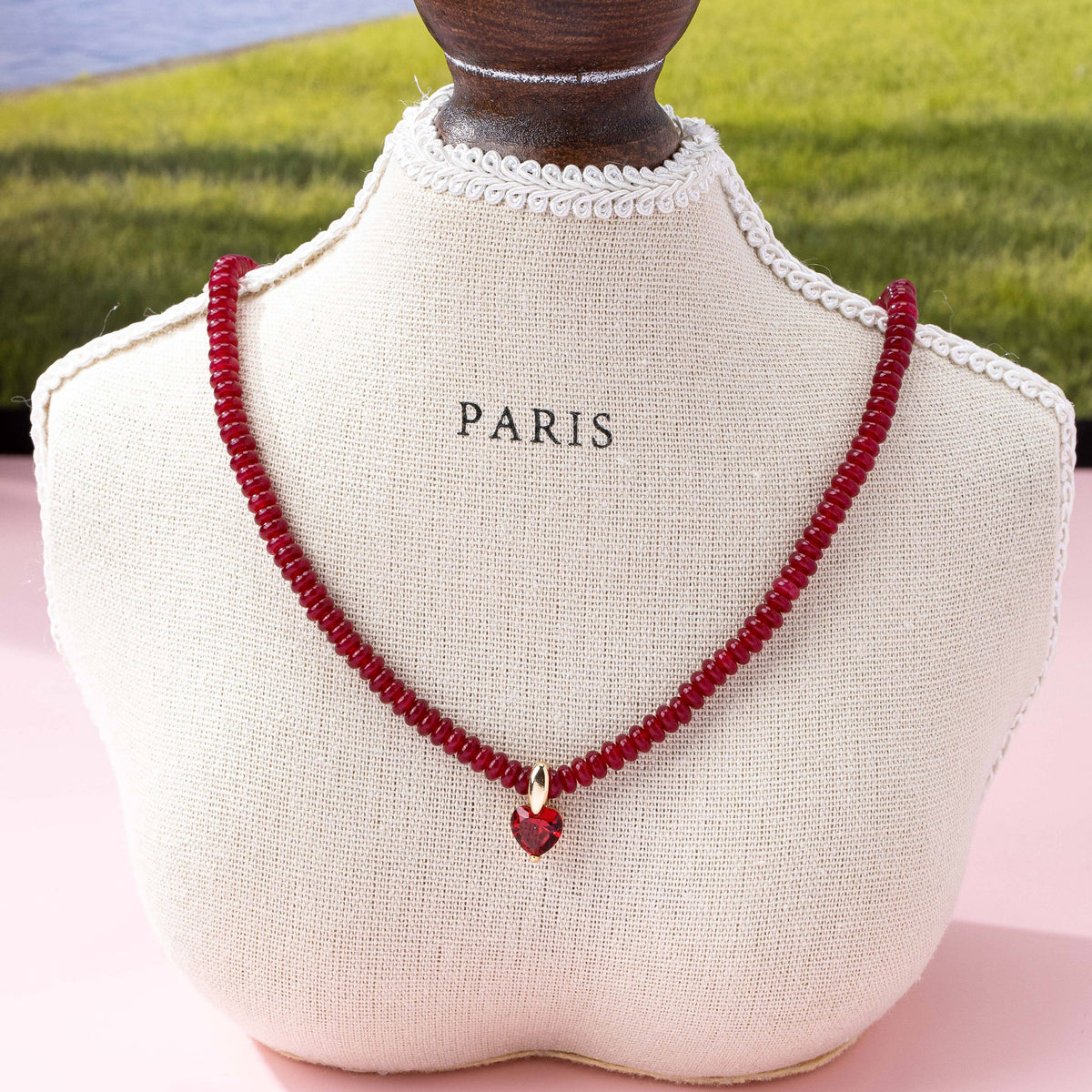 NATURAL SEMI PRECIOUS STONE BEADED CHARM NECKLACE | 80N92658