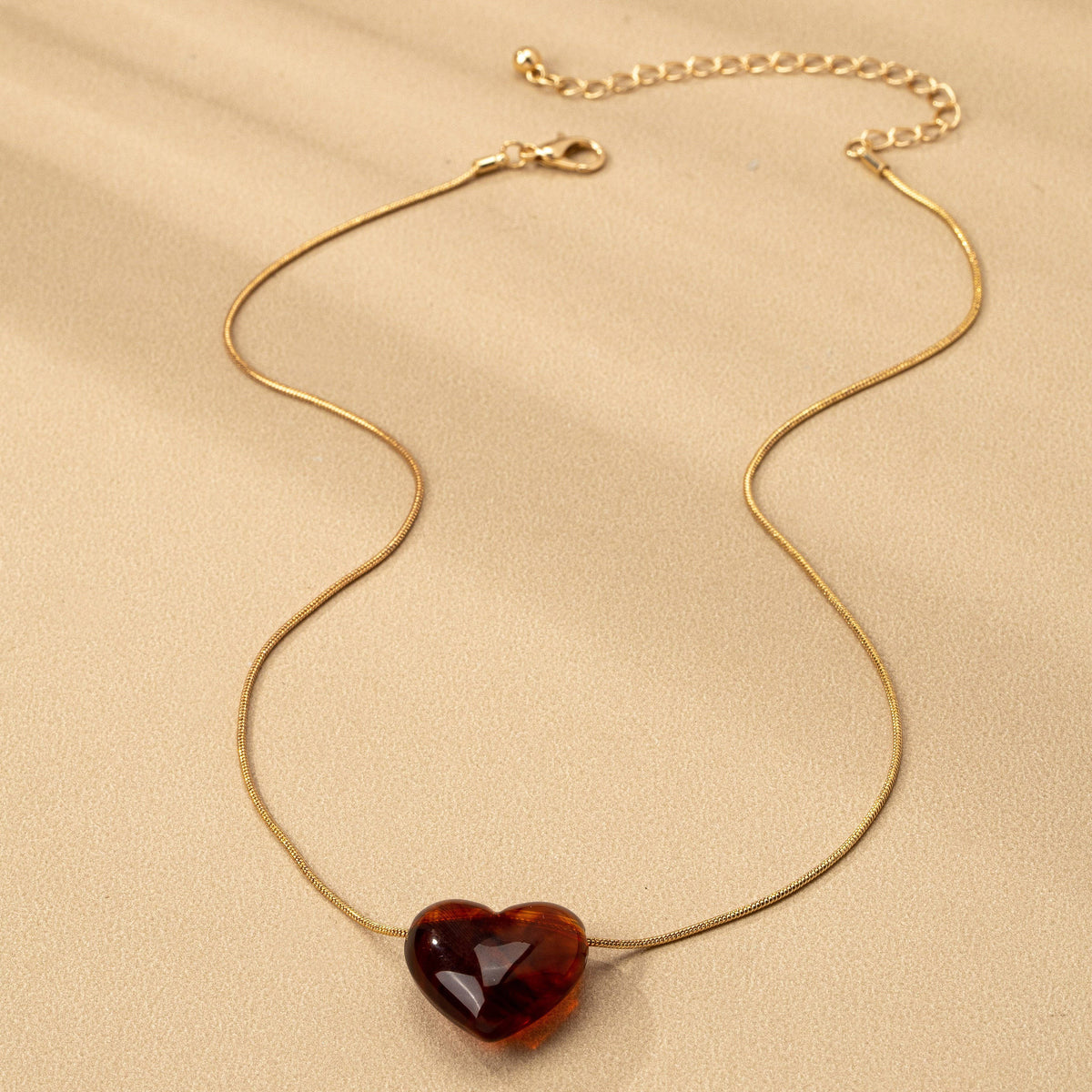 TORTOISE HEART CHARM PENDANT NECKLACE