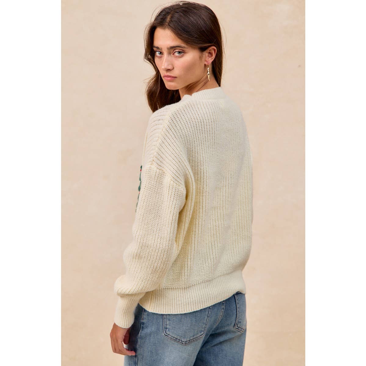 CHRISTMAS WREATH HACCI KNIT TOP