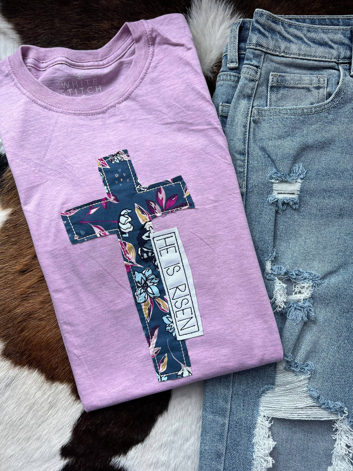 He Is Risen Cross Tee