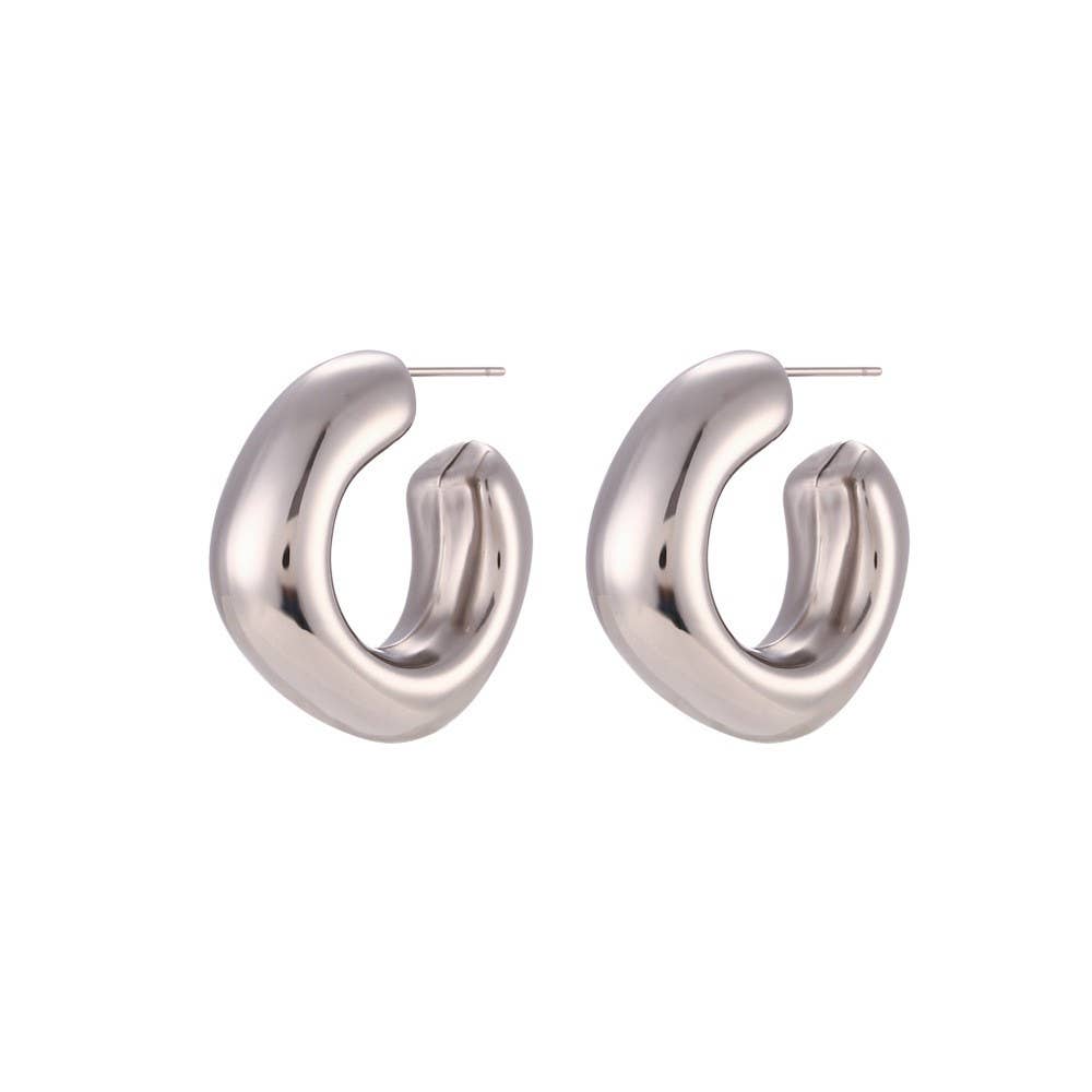 18K STAINLESS STEEL WATERPROOF TARNISH FREE HOOPS