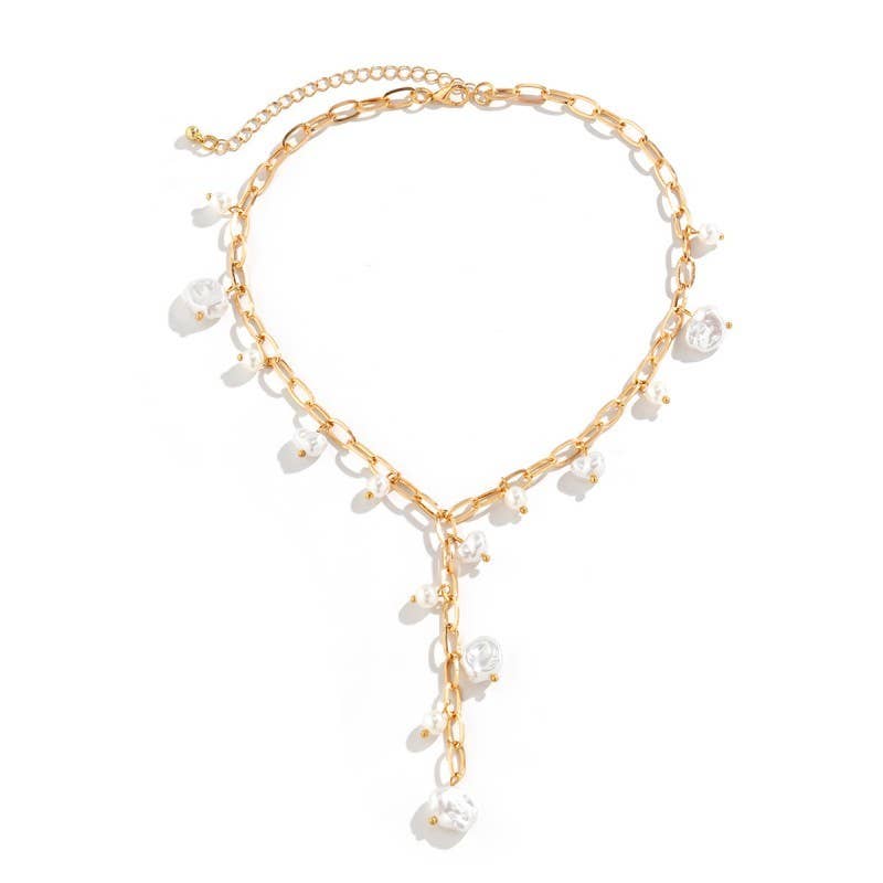 BOHO Y PEARL STATION NECKLACE | 40NK9628