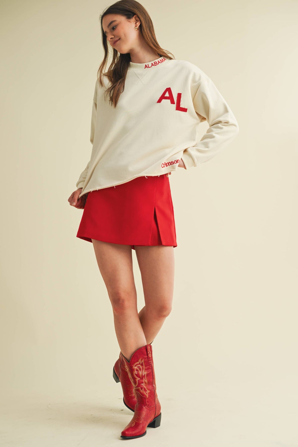 CRIMSON TIDE PRINT PULLOVER SWEATER