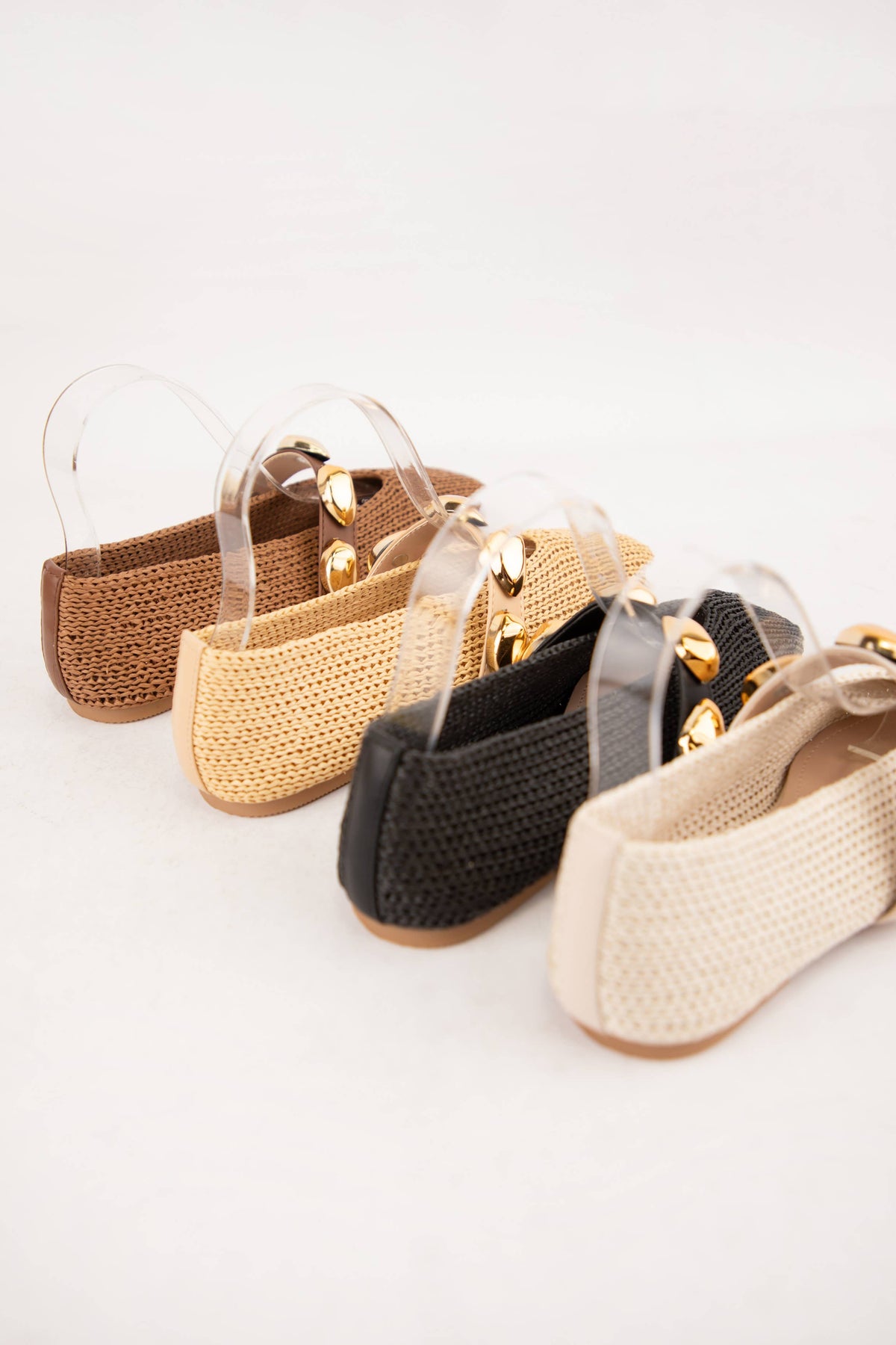 DOROTHY WOVEN TEXTURE SQUARE TOE FLAT