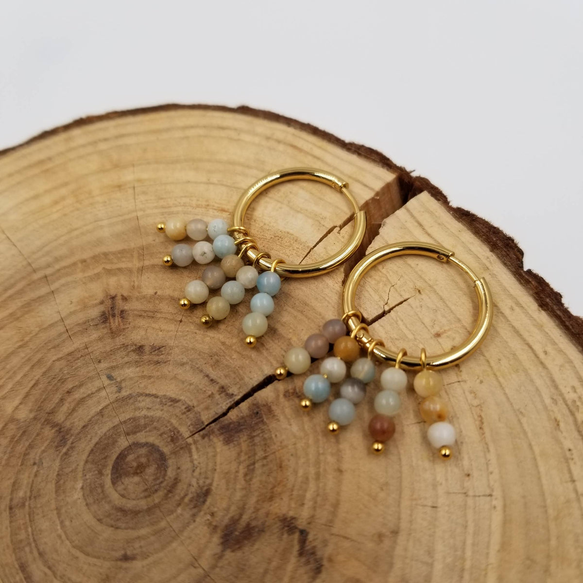 Connecting Amazonite Beads Natural Stone Earrings