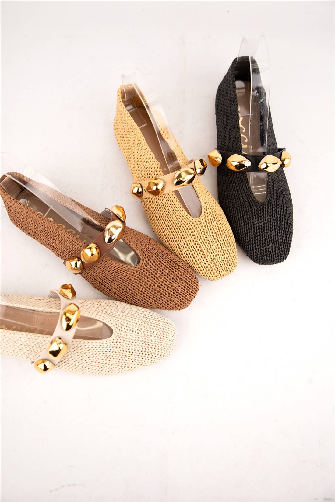 DOROTHY WOVEN TEXTURE SQUARE TOE FLAT
