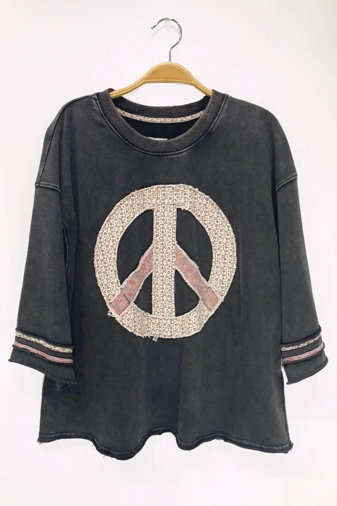 PLUS Mineral Wash Vintage Peace Sign Graphic Tee