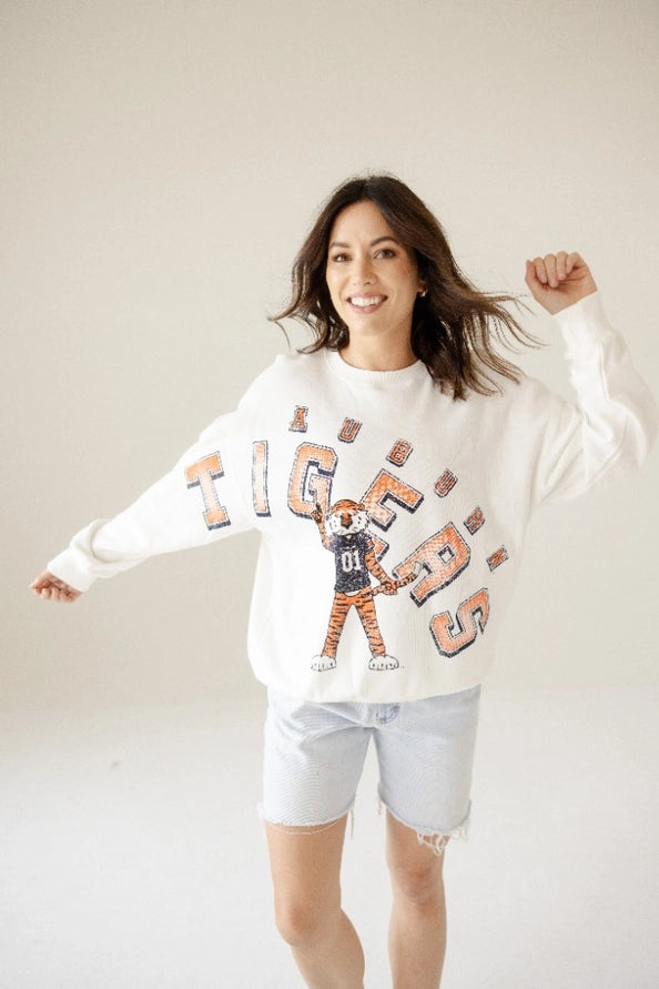 Auburn Bryant Bend Lantern Sleeve Crew