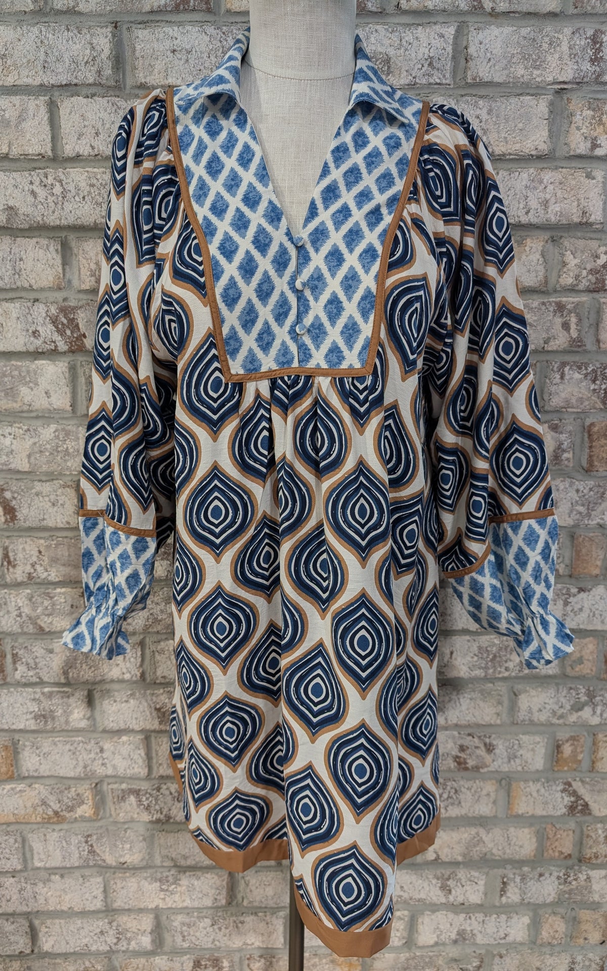 Geometric Print Boho Tunic Dress