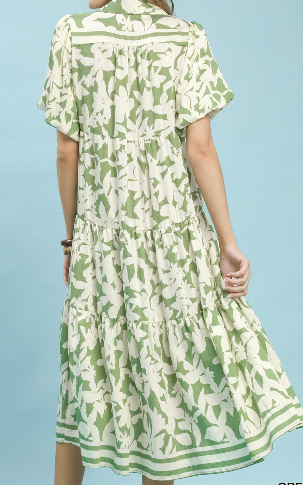 Plus Botanical print Tiered Dress