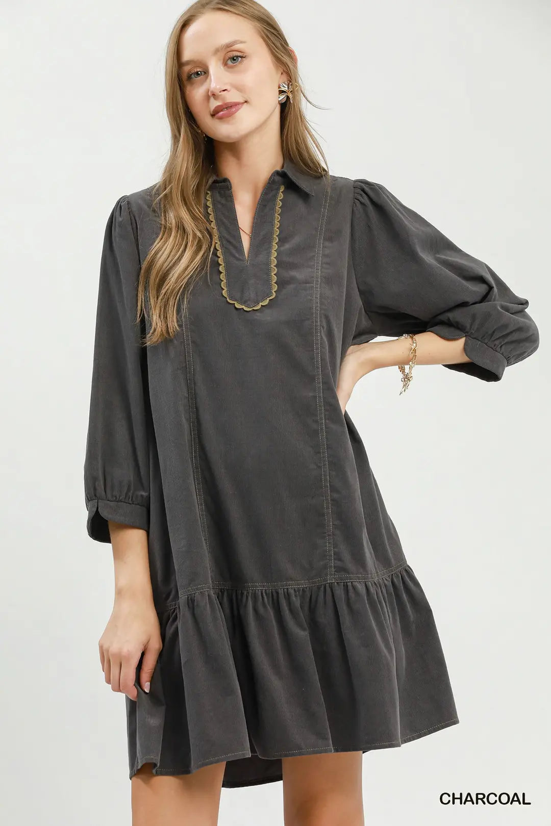 Corduroy Babydoll Dress