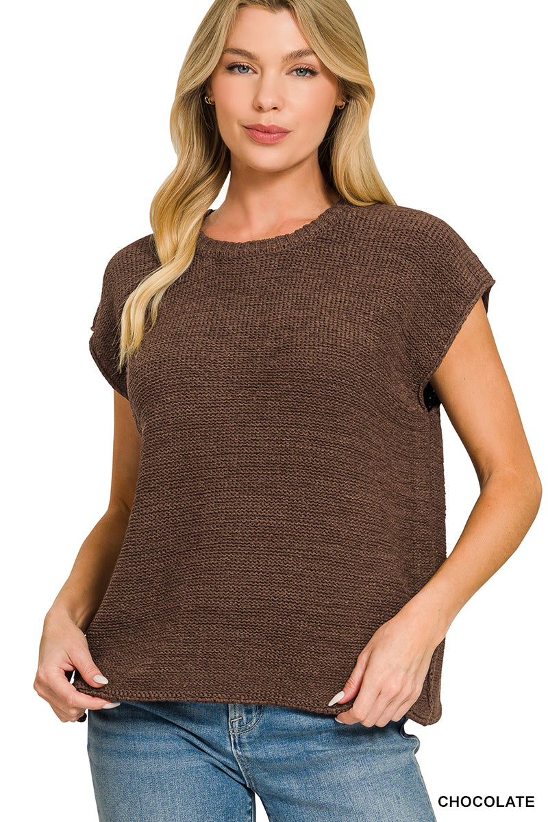 Oversized crew neck sweater vest
