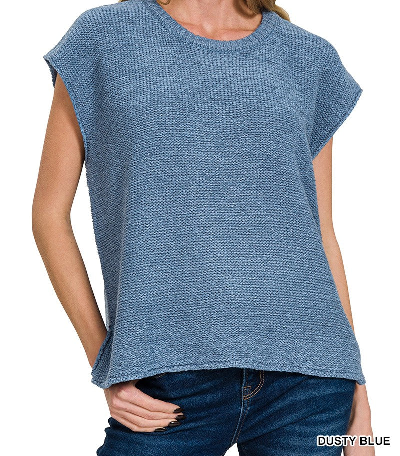 Oversized crew neck sweater vest