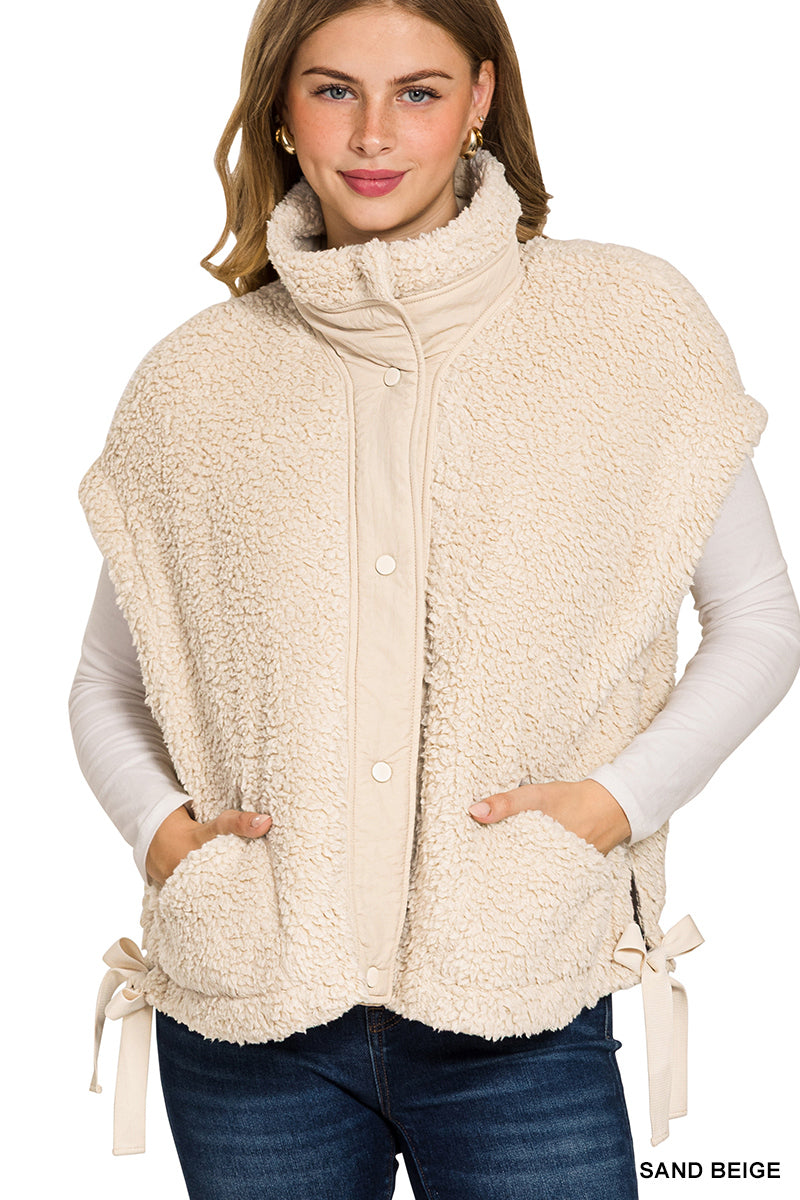 Oversized faux fur vest