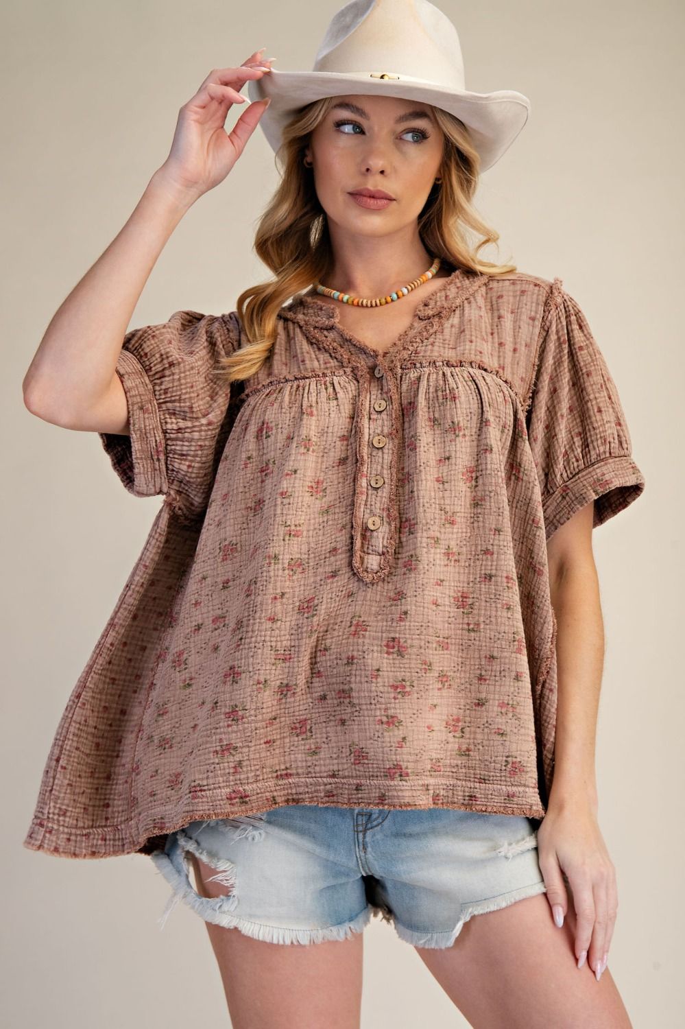 Floral Gauze Top