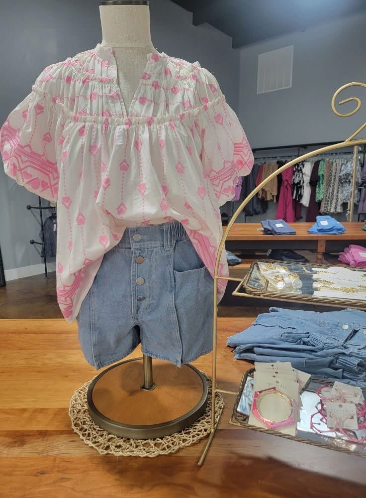 Heart Embroidery Top