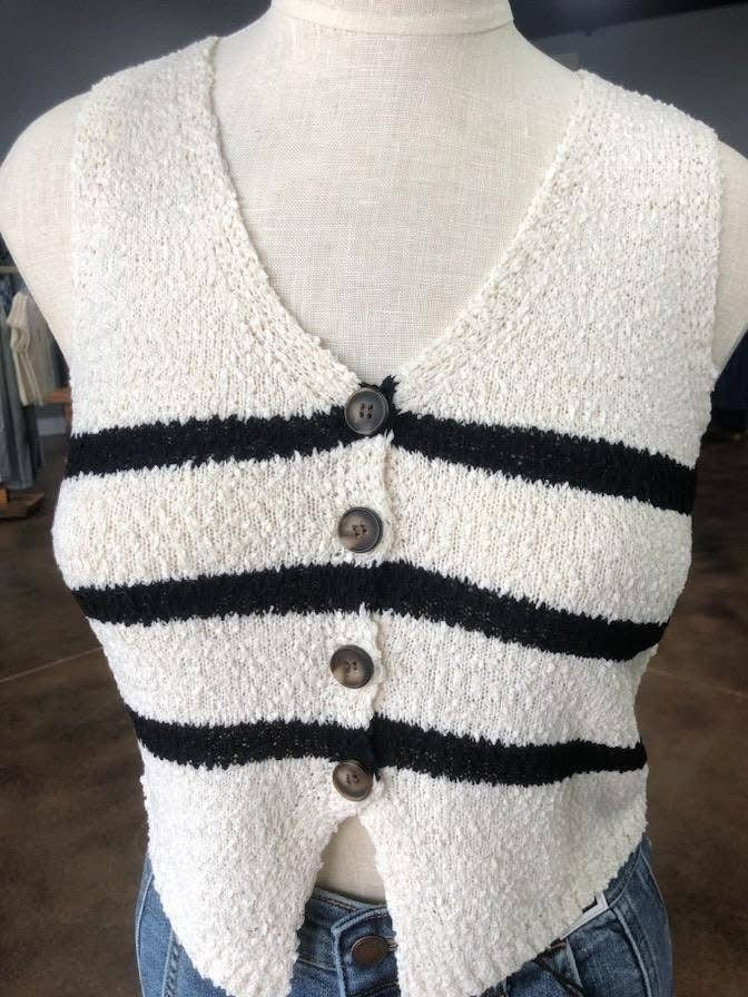 V-Neck Stripe Vest
