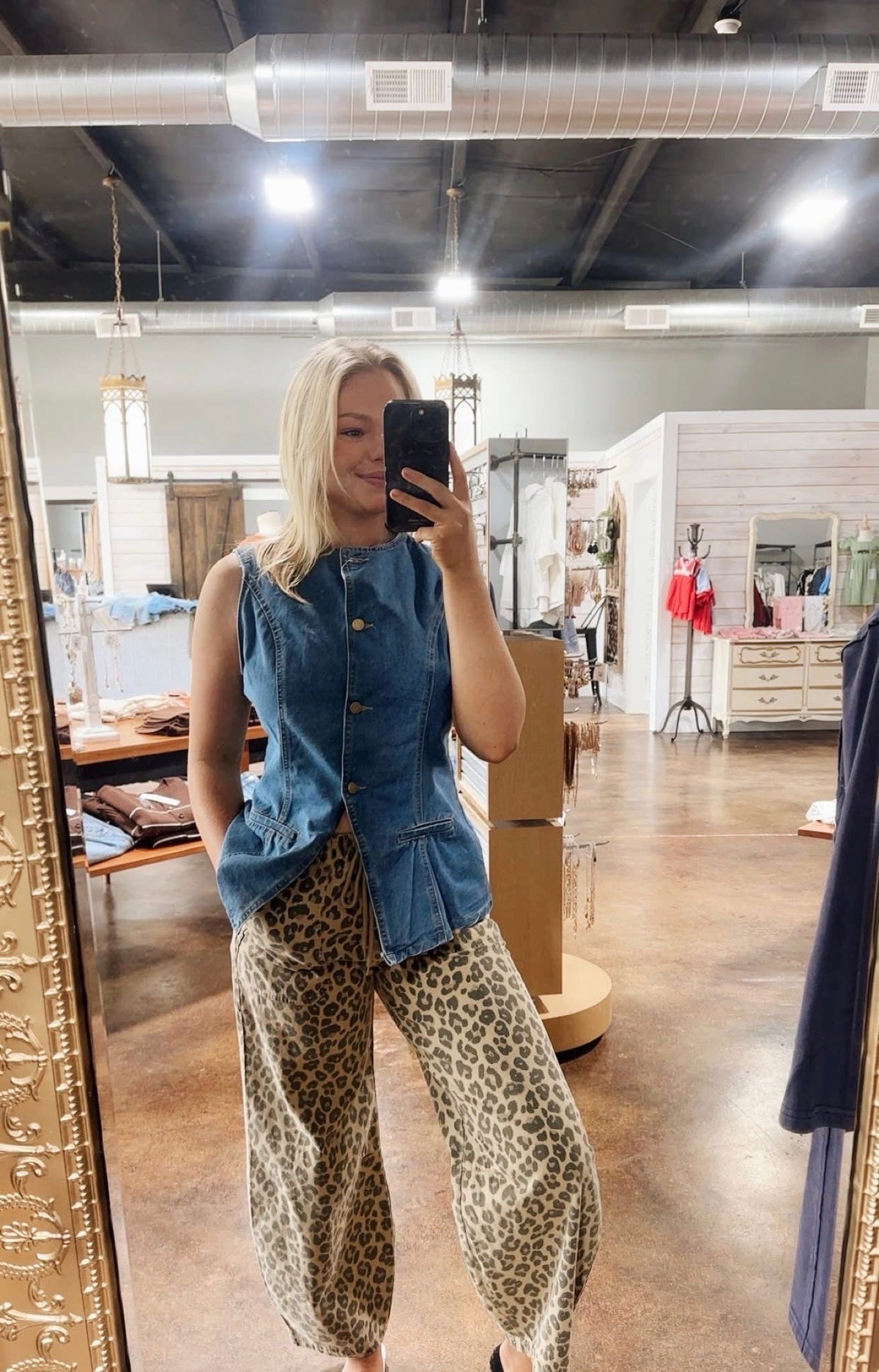 Leopard Print Drawstring  Pant