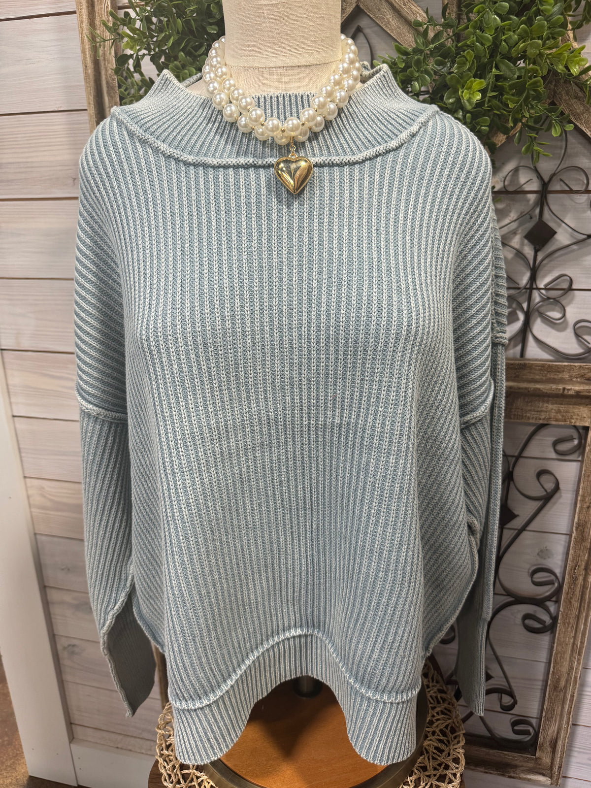 Washed Side Slit Sweater