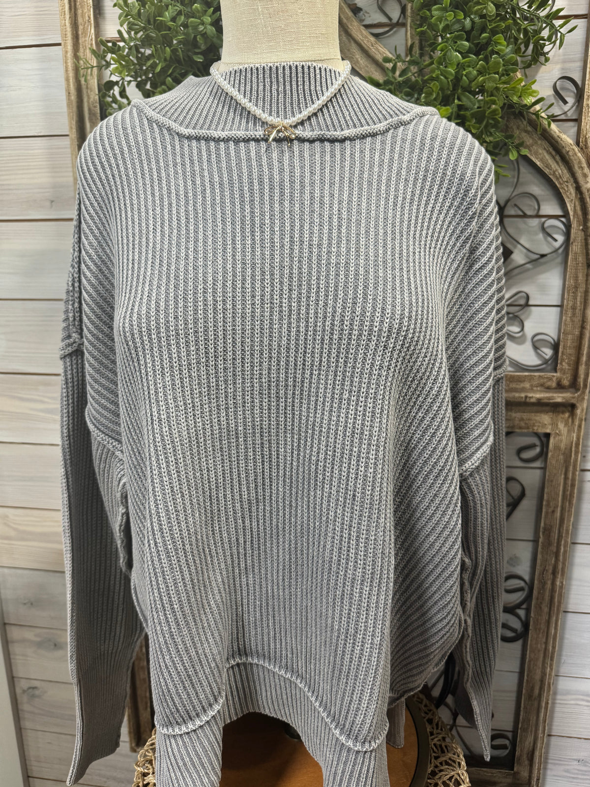 Washed Side Slit Sweater