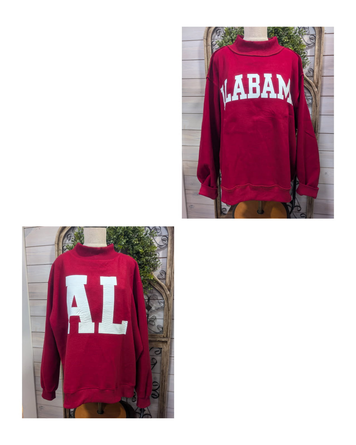 Alabama & AL Print Reversible Mock Neck Sweatshirt
