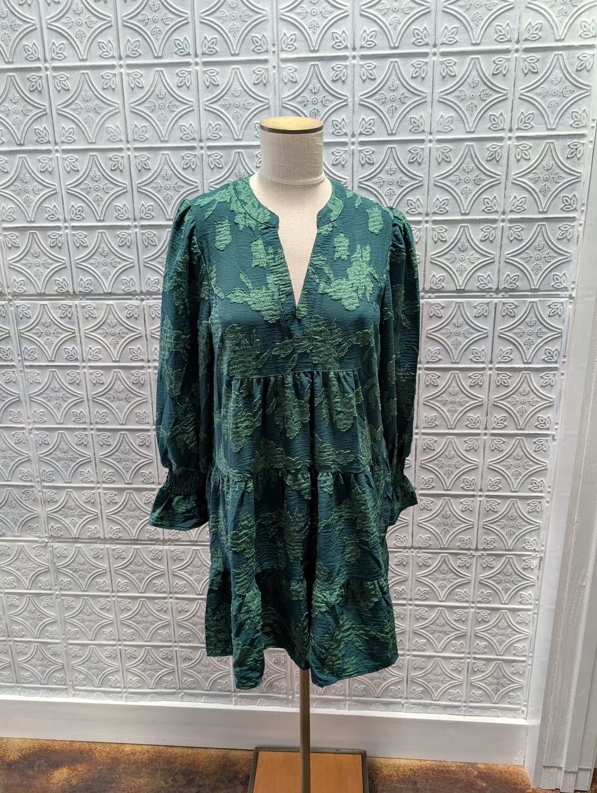 Jacquard Tiered Babydoll dress