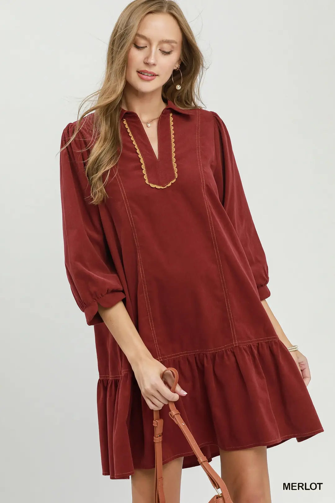 Corduroy Babydoll Dress