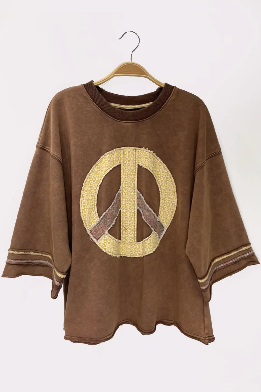 PLUS Mineral Wash Vintage Peace Sign Graphic Tee