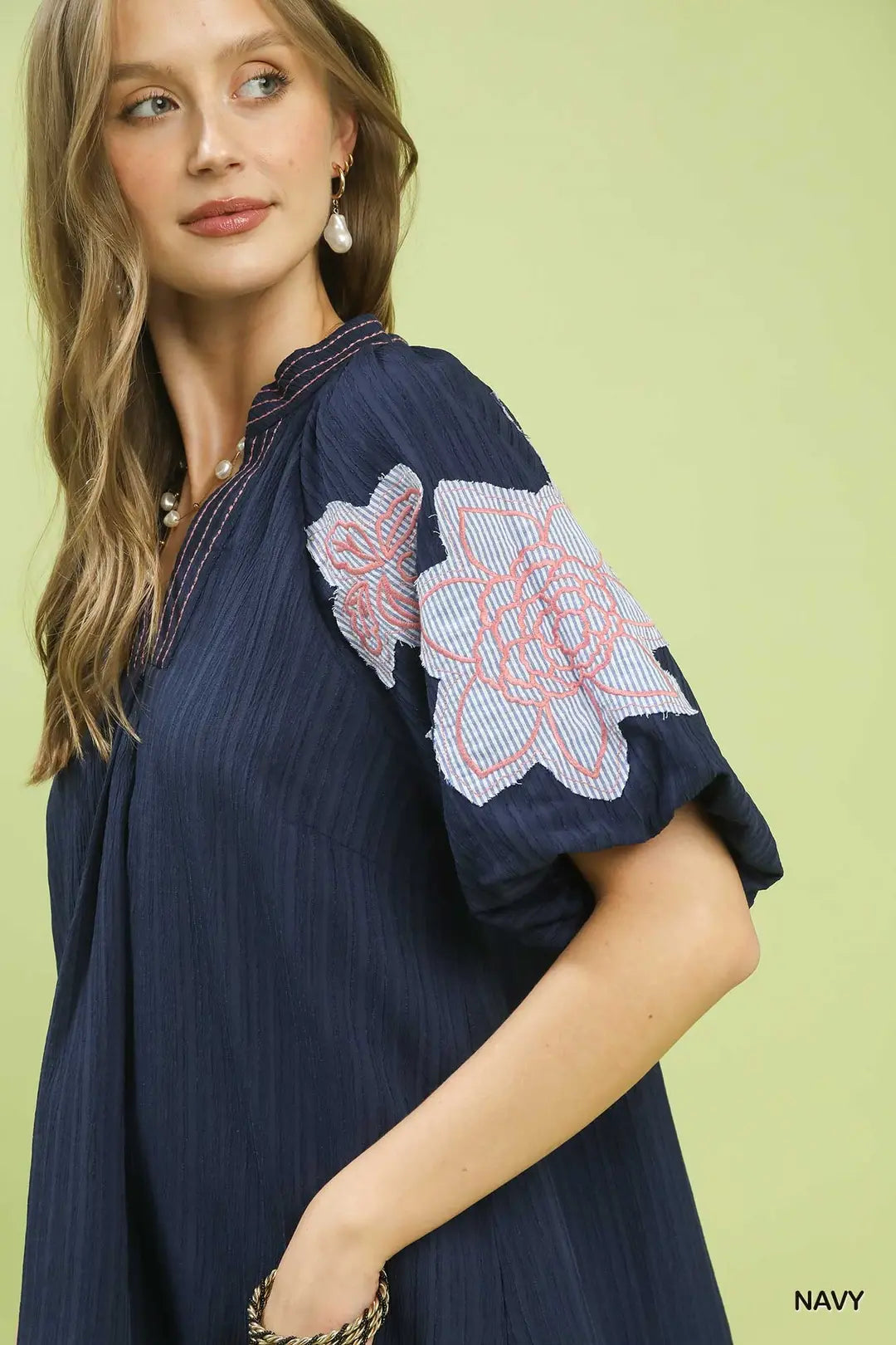 Embroidered Sleeve Blouse
