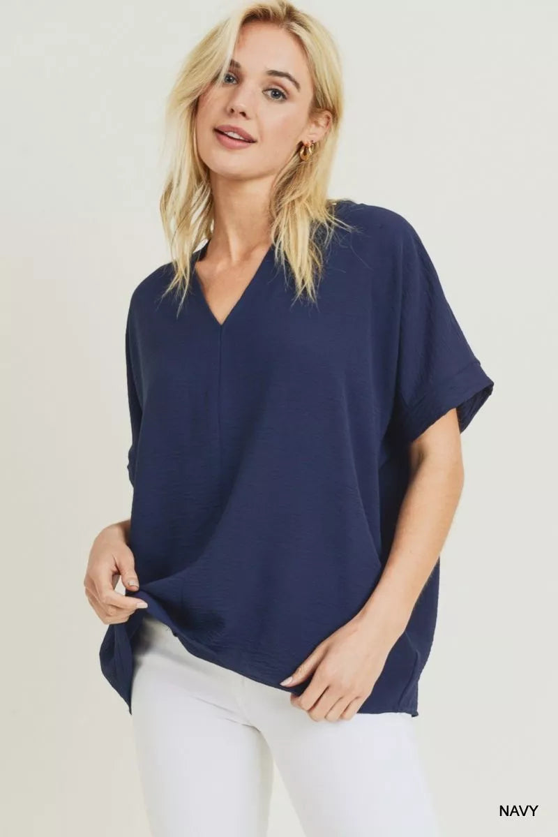 Solid V neck Top