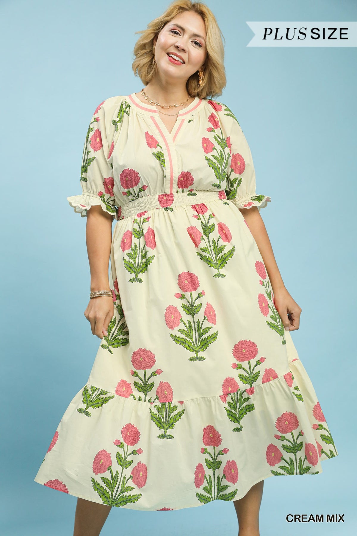 Floral Smocked Midi Dress
