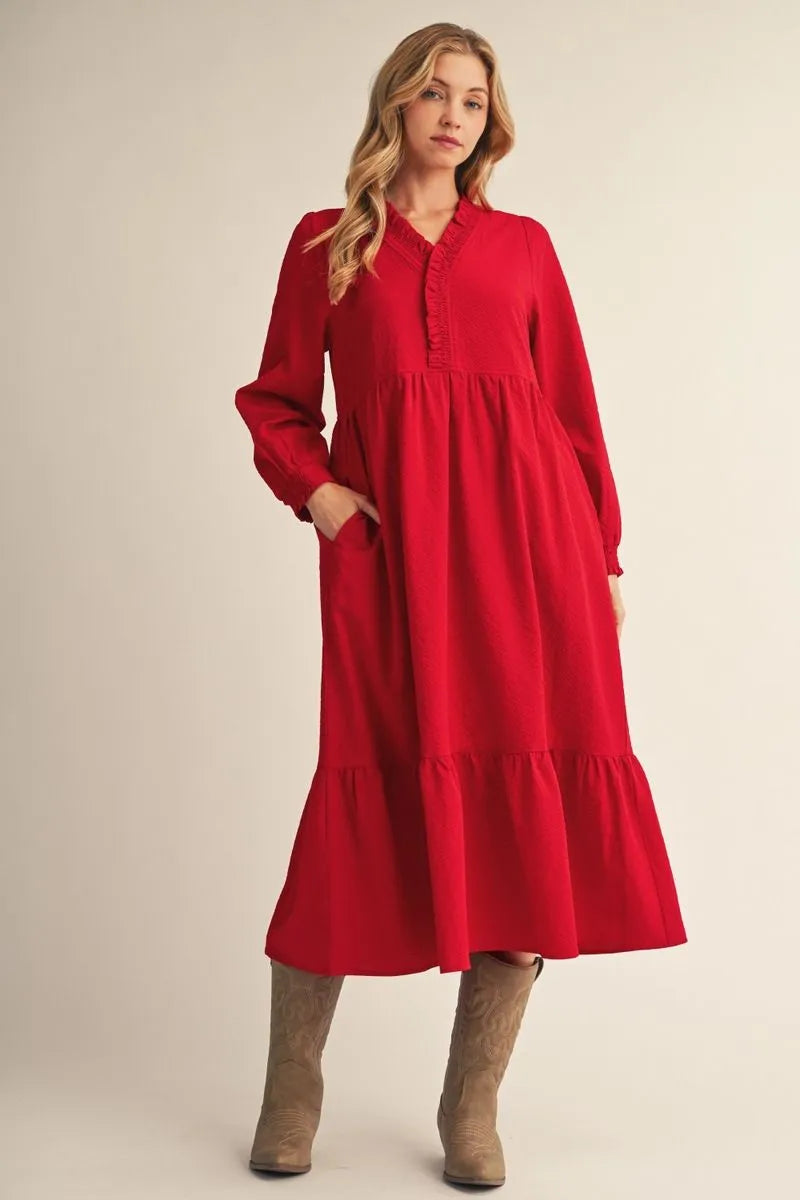 Textured Midi Dress