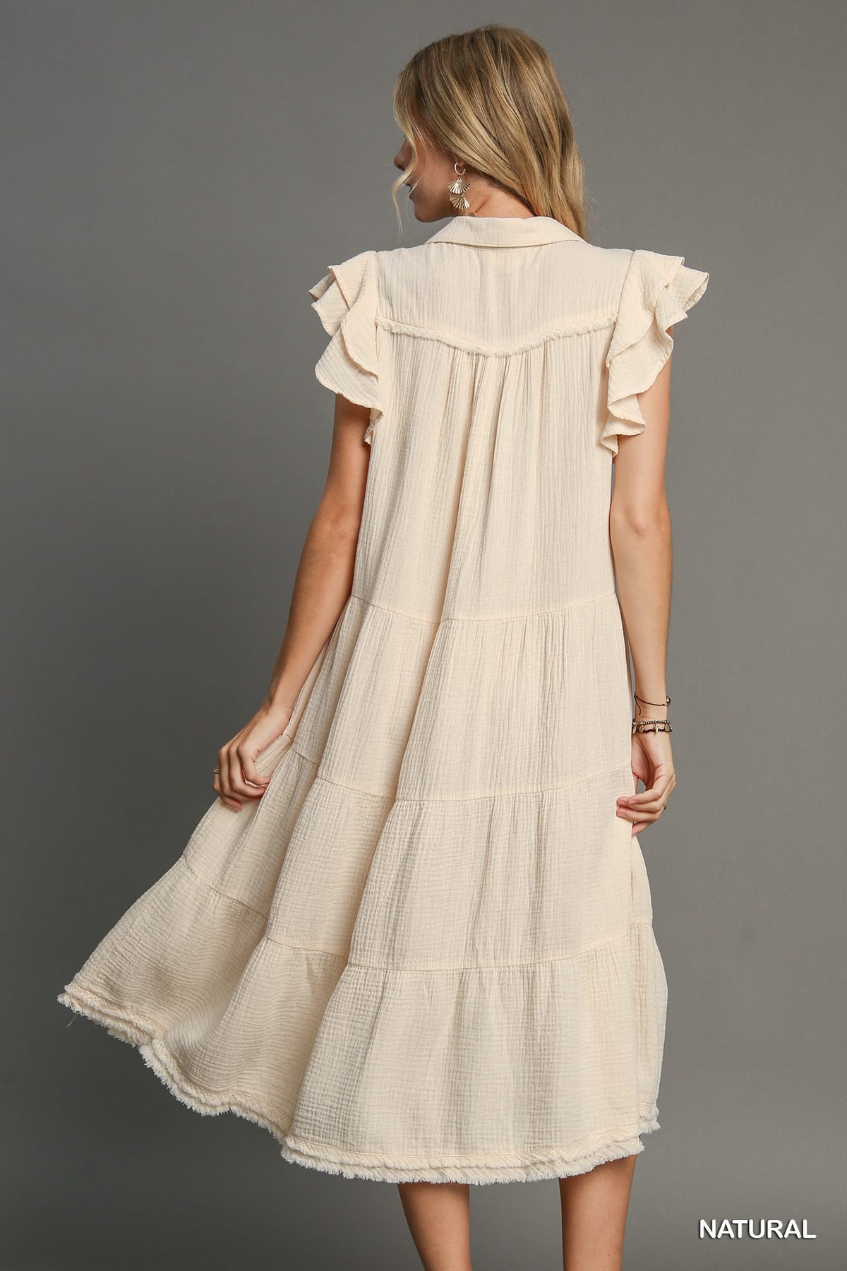 Regular Wash Collared Mini Dress