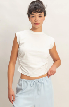 Ruched Cotton Top