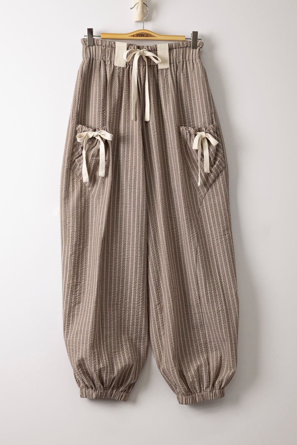 Bow Detail Stripe Pants